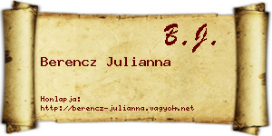 Berencz Julianna névjegykártya
